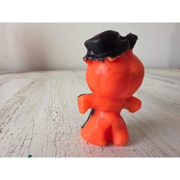 Vintage gurley scarecrow pumpkin candle jack-o'-lantern mini Halloween decor - Picture 3 of 7